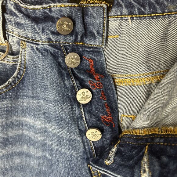 Vivienne Westwood Anglomania Jeans Size 27 New Boyfriend Style Distressed - Picture 7 of 12